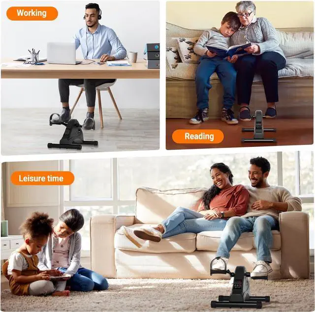 Alt view image 5 of 6 - TODO Motorized Pedal Exerciser Mini Exercise Bikes, Under Desk Bike Peddler Exerciser for Seniors Rehab and Arm Leg Physical Therapy