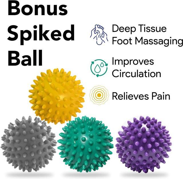Alt view image 5 of 6 - ProHeal Achilles Tendonitis Relief Foot Rocker - Calf Stretcher with Spiked Ball Massager - for Plantar Fasciitis - Calf, Foot, Heel, and Ankle Stretcher - Lower Leg Pain