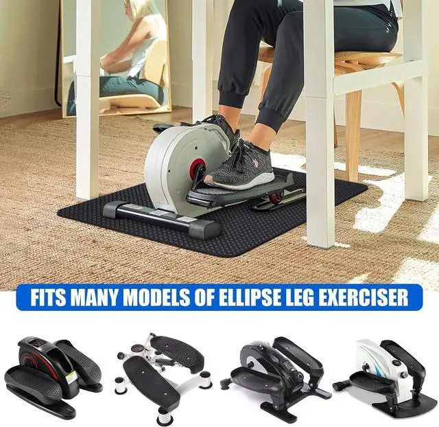 Alt view image 7 of 7 - TOBWOLF Upgraded Double-Sided Non-Slip Workout Mat for Under Desk Elliptical, Exercise Mat for Ellipse Leg Exerciser as Seen on TV, Anti-Slip Mat Suitable for Leg Exerciser While Sitting for Seniors