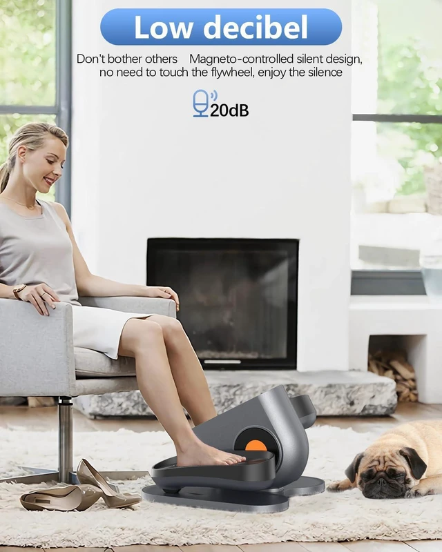 Alt view image 4 of 7 - Under Desk Elliptical Machine, Electric Ellipse Leg Machines as Seen on Tv for Seniors with 10 Adjustable, Leg Machines,Quiet & Portable Seated Pedal Exerciser