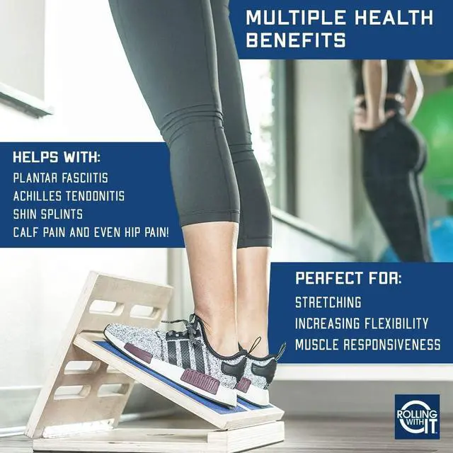 Alt view image 2 of 7 - Professional Slant Board for Calf Stretching - Adjustable Wooden Incline Board - Increase Flexibility, Mobility, Pain Relief - Anti-Slip Design - Achilles - Fascia Stretcher - Tight Calves