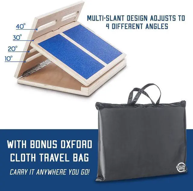Alt view image 4 of 7 - Professional Slant Board for Calf Stretching - Adjustable Wooden Incline Board - Increase Flexibility, Mobility, Pain Relief - Anti-Slip Design - Achilles - Fascia Stretcher - Tight Calves