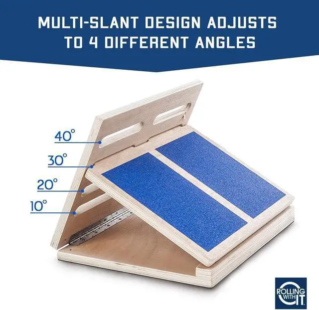 Alt view image 6 of 7 - Professional Slant Board for Calf Stretching - Adjustable Wooden Incline Board - Increase Flexibility, Mobility, Pain Relief - Anti-Slip Design - Achilles - Fascia Stretcher - Tight Calves