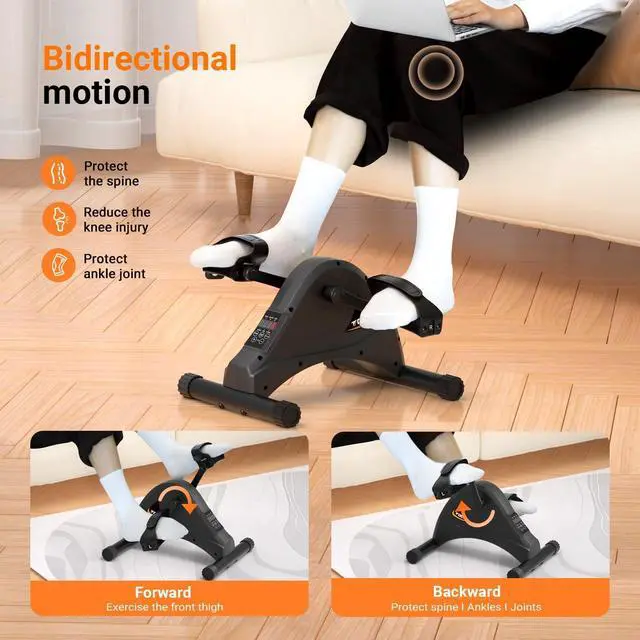 Alt view image 3 of 6 - TODO Motorized Pedal Exerciser Mini Exercise Bikes, Under Desk Bike Peddler Exerciser for Seniors Rehab and Arm Leg Physical Therapy
