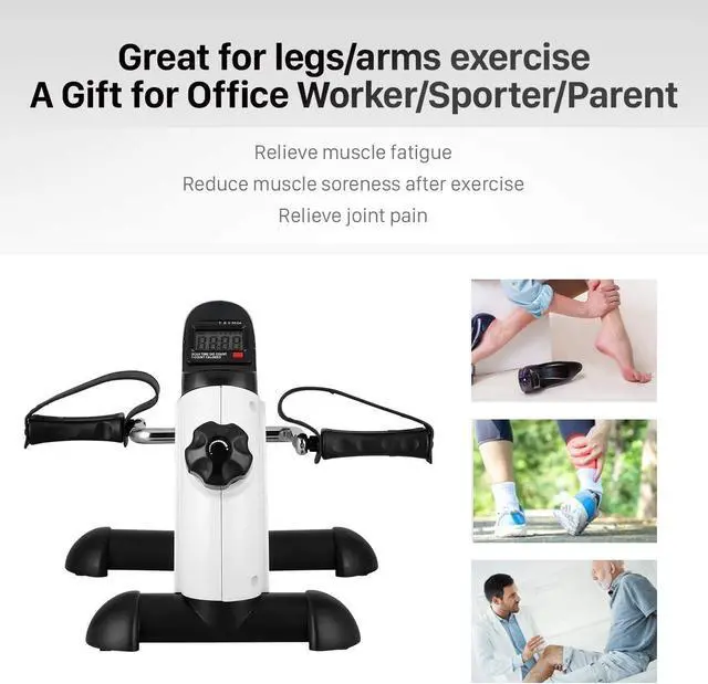 Alt view image 2 of 7 - Mini Exercise Bike, Uten Under Desk Bike Pedal Exerciser, Peddler Exerciser