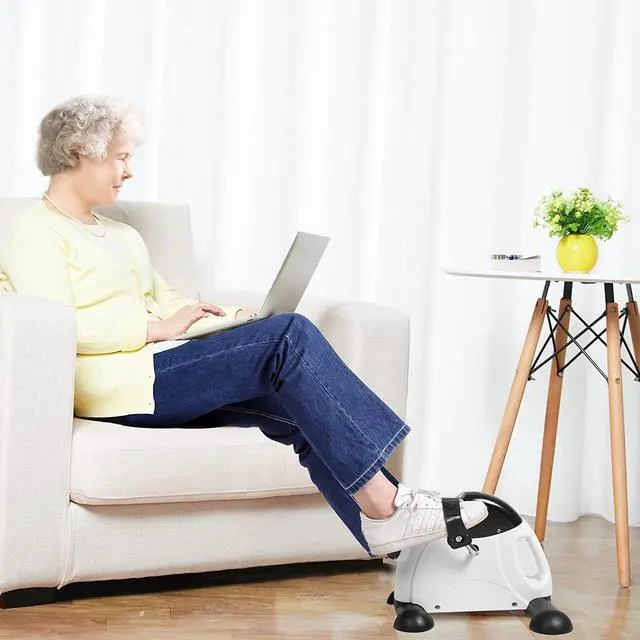 Alt view image 3 of 7 - Mini Exercise Bike, Uten Under Desk Bike Pedal Exerciser, Peddler Exerciser