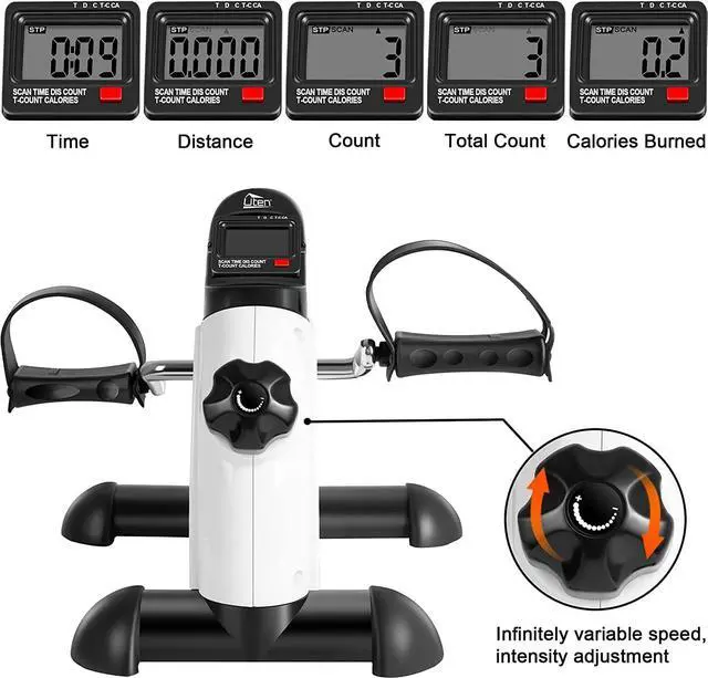 Alt view image 6 of 7 - Mini Exercise Bike, Uten Under Desk Bike Pedal Exerciser, Peddler Exerciser