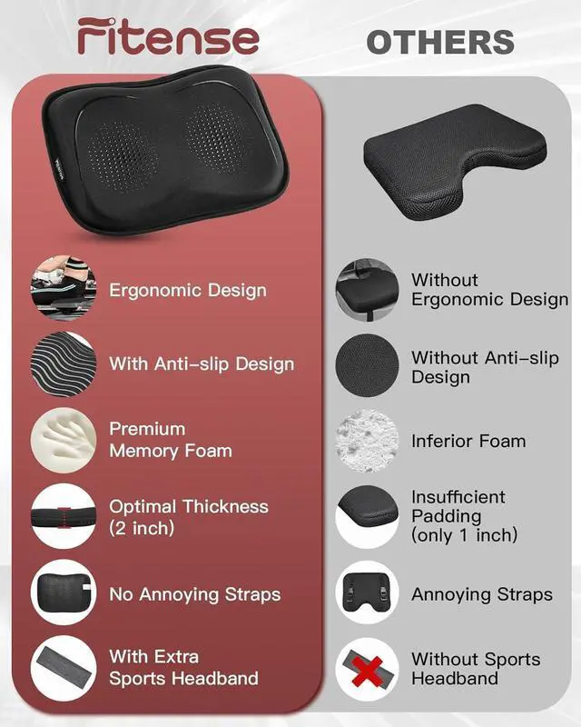 Alt view image 3 of 7 - Rowing Machine Seat Cushion for The Concept 2 Rowing Machine with Extra Sports Headband, Memory Foam Row Machine Pad-Compatible with Concept 2 Rower, Recumbent Stationary Bike, Watter Rower