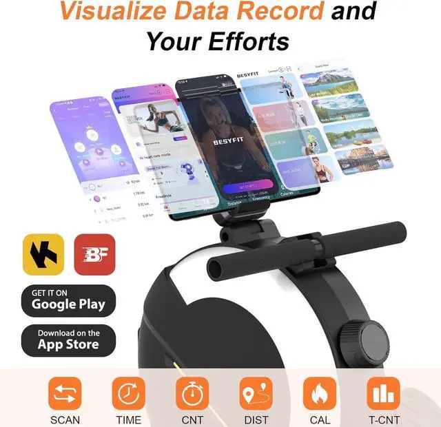 Alt view image 4 of 7 - Rowing Machines for Home,Hartwares Magnetic Rowing Machine with 77lbs High Resistance Rowing Machine,16 Levels of Quiet Resistance,Rower Machine for Home Row Machine,App Compatible,LCD Monitor