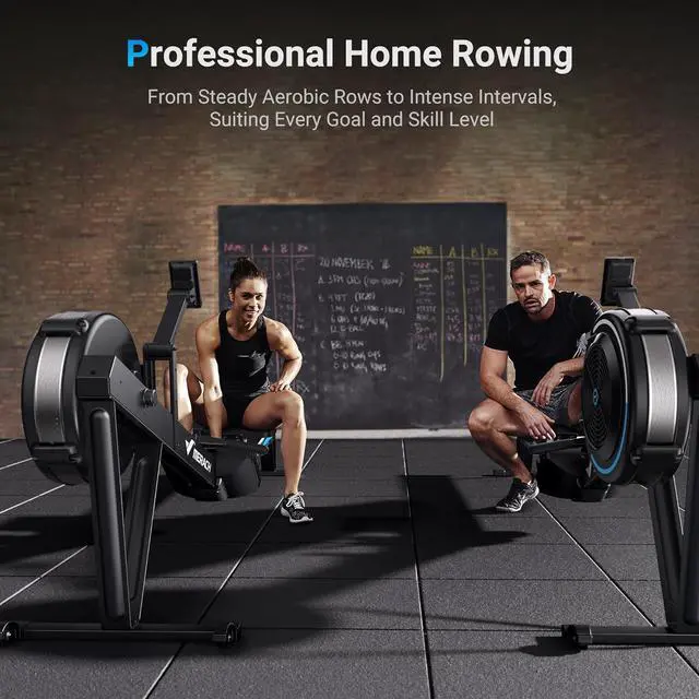 Alt view image 4 of 7 - MERACH Rowing Machines for Home, Adjustable Air Resistance Professional Indoor Rowing Machine, Ergonomic Comfort Seat, Performance Monitor and Device Holder, Easy Storage