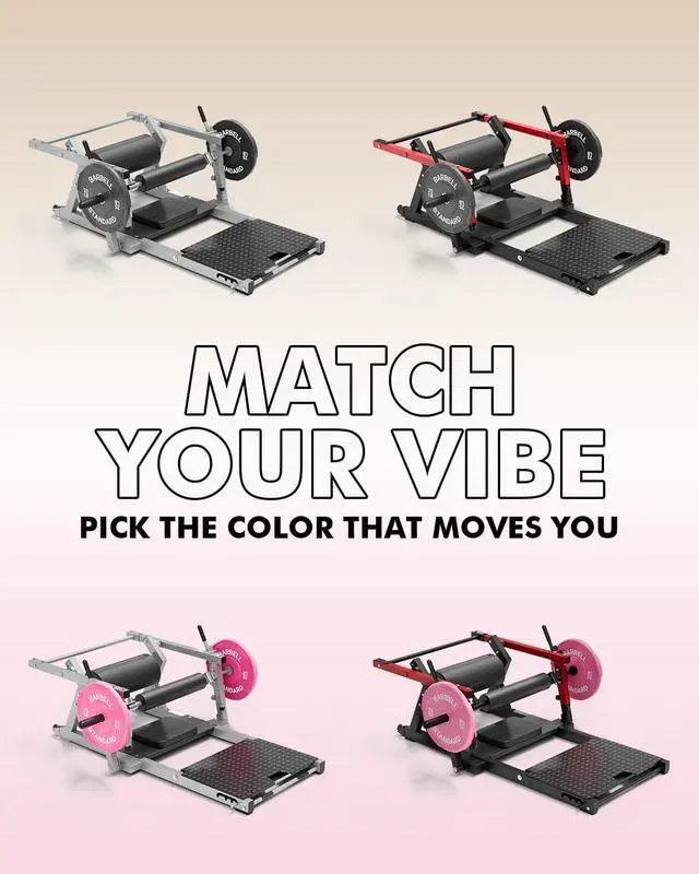 Alt view image 7 of 7 - GMWD Hip Thrust Machine, 800LBS Plate-Loaded Glute Bridge Machine with Weight Holder, Heavy Duty Butt Exercise Equipment for Glute Muscles Building and Butt Shaping, Adjustable Footboard, Red