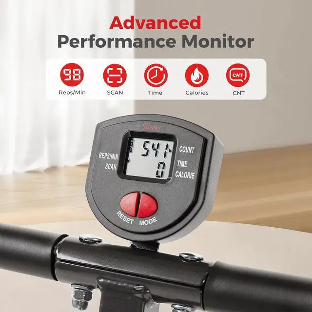 Alt view image 5 of 7 - Sunny Health & Fitness Row-N-Ride® Plus, Heavy Duty Assisted Squat Machine with 300 LB Max Weight Capacity, Adjustable Resistance and Thick Padded Seat - NO. 077PLUS