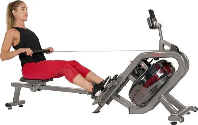 Main image of Sunny Health & Fitness Elite Water Rowing Machine with High Dynamic Resistance Vertical Tank, Low-Impact Full-Body Workout and Optional Free SunnyFit App Connectivity