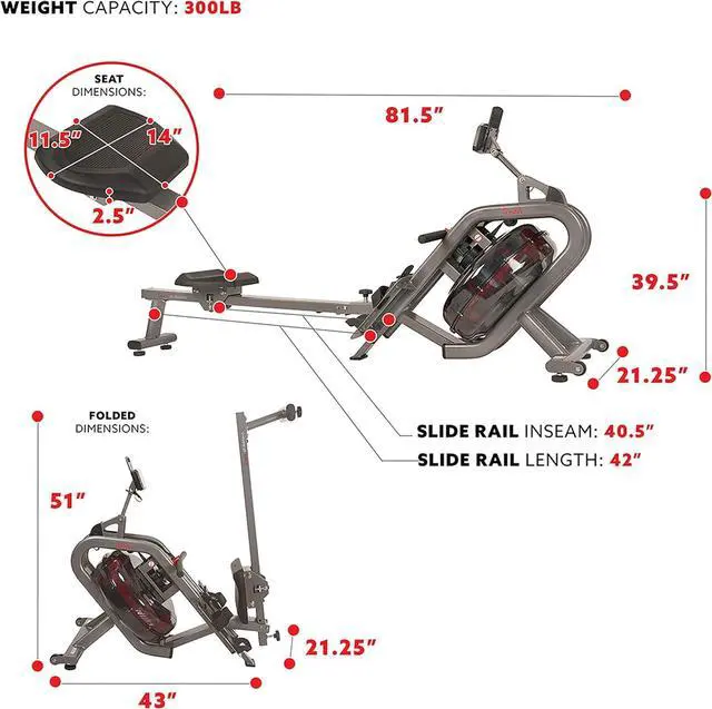 Alt view image 6 of 7 - Sunny Health & Fitness Elite Water Rowing Machine with High Dynamic Resistance Vertical Tank, Low-Impact Full-Body Workout and Optional Free SunnyFit App Connectivity