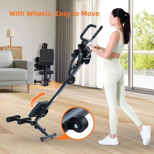 Alt view image 3 of 7 - Sportneer Hydraulic Rowing Machine - Rowing Machine for Home - Foldable Rowing Machine with 12-Level Resistance - Multi functional rowing machine equipped with caster and backrest, 297lbs maximum load