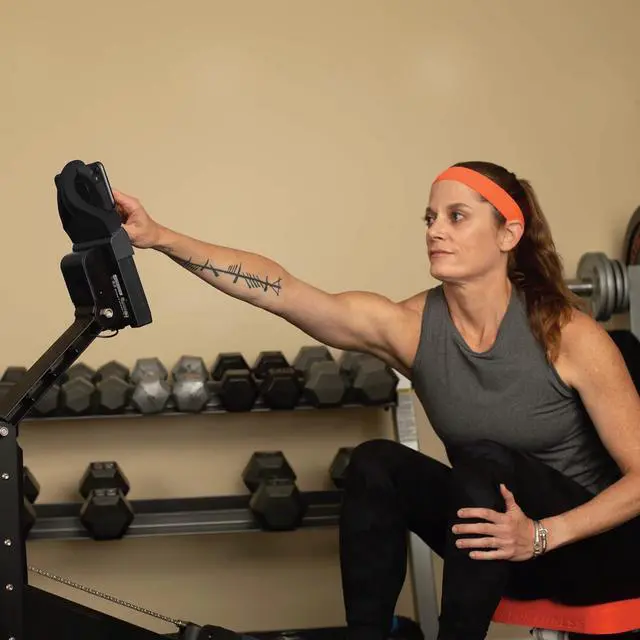 Alt view image 7 of 7 - Smartphone Cradle Designed for Concept 2 Rowing Machine PM3 Monitor, PM4 Monitor, Silicone Phone Holder with Adapter Compatible with Concept2 Pm3 and Pm4 Monitors