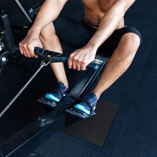 Alt view image 6 of 7 - 2 Pieces Rower Mat Compatible with Model D Concept 2 Rowing Machine Anti Slip and High Density Thick Floor Mat for Home Gym Foam, Black