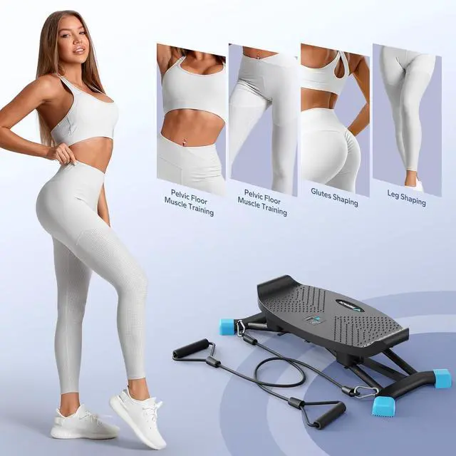 Alt view image 3 of 7 - MERACH Slide Stepper for Exercise, Simulate Skiing Posture with 300LBS Capacity, Stepper Exercise Equipment with Resistance Bands for Full Body Workout at Home