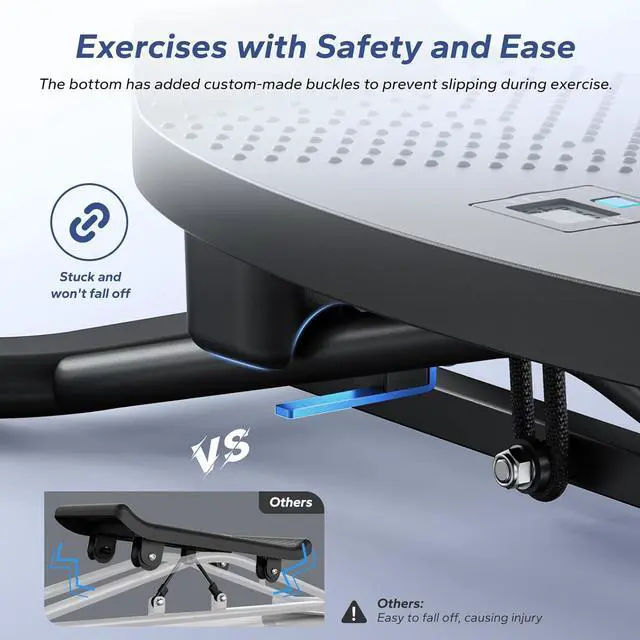 Alt view image 6 of 7 - MERACH Slide Stepper for Exercise, Simulate Skiing Posture with 300LBS Capacity, Stepper Exercise Equipment with Resistance Bands for Full Body Workout at Home