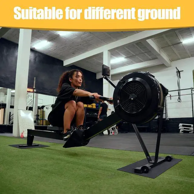 Alt view image 2 of 7 - 2 Pieces Rower Mat Compatible with Model D Concept 2 Rowing Machine Anti Slip and High Density Thick Floor Mat for Home Gym Foam, Black