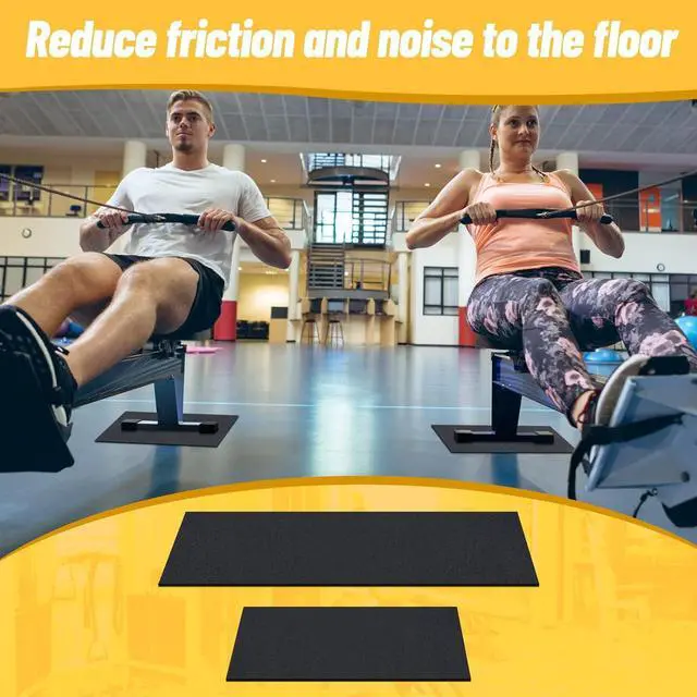 Alt view image 4 of 7 - 2 Pieces Rower Mat Compatible with Model D Concept 2 Rowing Machine Anti Slip and High Density Thick Floor Mat for Home Gym Foam, Black