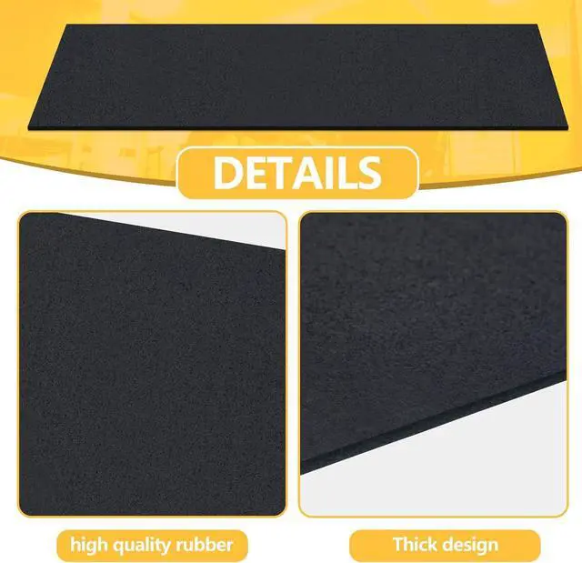 Alt view image 5 of 7 - 2 Pieces Rower Mat Compatible with Model D Concept 2 Rowing Machine Anti Slip and High Density Thick Floor Mat for Home Gym Foam, Black