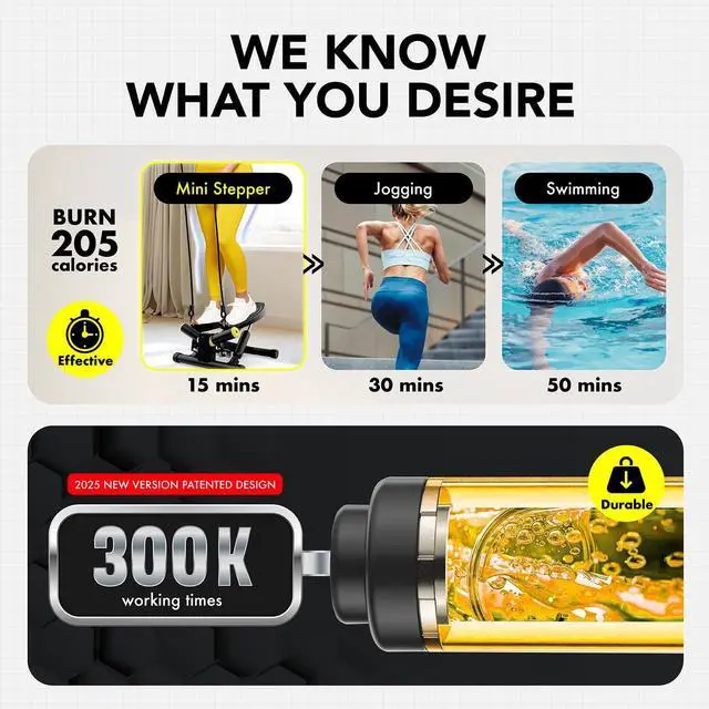 Alt view image 4 of 5 - Mini Twist Stepper, Stepper Machine with 330LBS Weight Capacity, Mini Stepper for Full Body Workout, Adjustable Step Height, Smooth and Quiet, Step Machine for Men Women