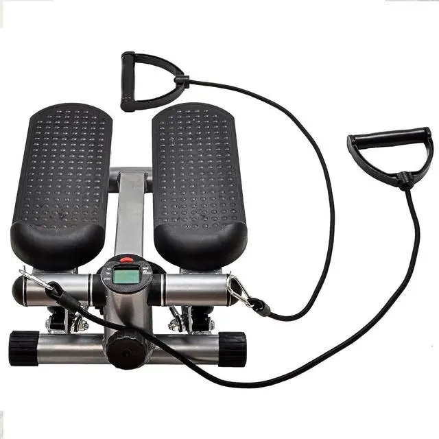 Alt view image 2 of 5 - BalanceFrom Adjustable Stepping Machine and Step Counter, Leg Workout Machine & Mini Stair Stepper with Resistance Bands, for Home Workouts, Black