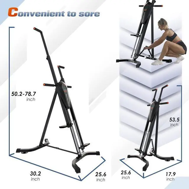 Alt view image 5 of 6 - Sportsroyals Vertical Climber, Folded Climbing Cardio Exercise Equipment Full Body Workout for Women Men, Stair Climber with 5 Height Adjustable