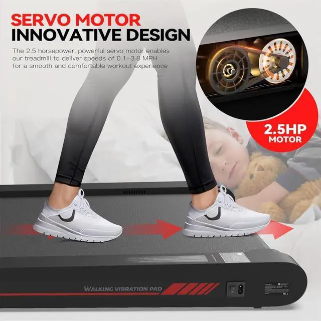 Alt view image 5 of 7 - Sperax Walking Vibration Pad with APP, 3 in 1 Under Desk Treadmill, 2.5HP Low Noise Walking Treadmill Pad with Remote Control,Portable Treadmill for Home Office