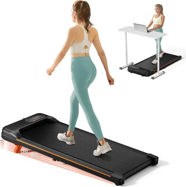 Main image of Walking Pad, Under Desk Treadmill with Incline for Home Office 2.5HP Portable Walking Treadmill with 280 Lbs Weight Capacity Walking Machine, Remote Control, LED Display