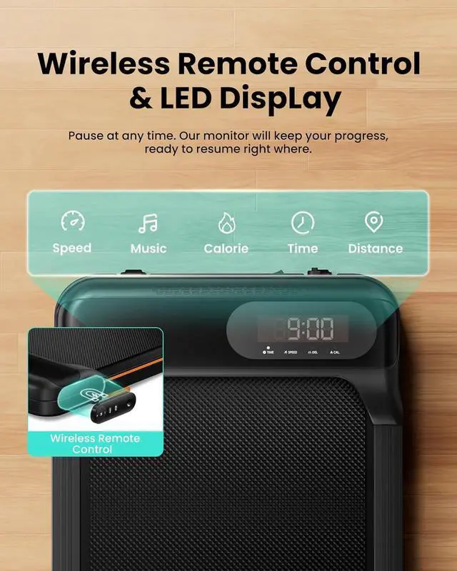 Alt view image 5 of 7 - Walking Pad, Under Desk Treadmill with Incline for Home Office 2.5HP Portable Walking Treadmill with 280 Lbs Weight Capacity Walking Machine, Remote Control, LED Display