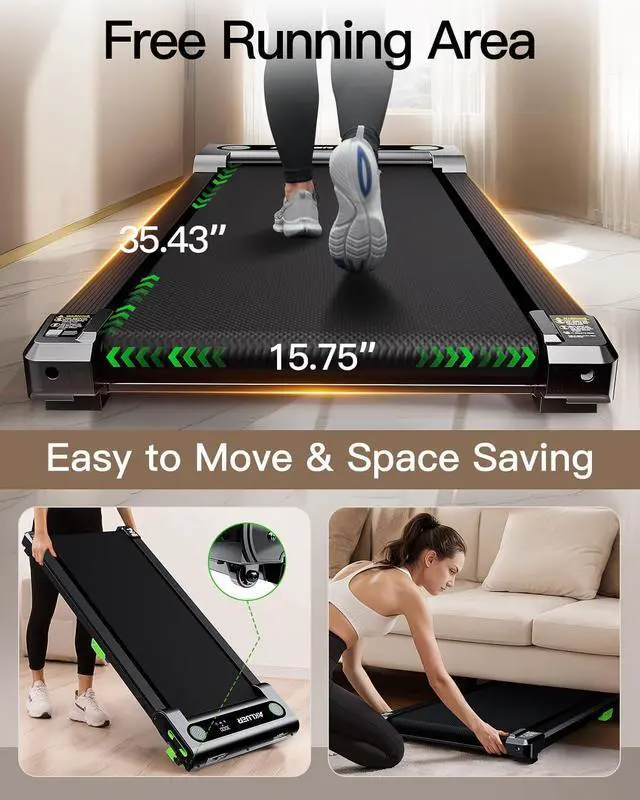 Alt view image 6 of 7 - Walking Pad with Incline, Incline Walking Pad Treadmill for Home, 2.5 HP Under Desk Treadmill Small with Remote Control, Walking Pad Small Treadmill with LED Display