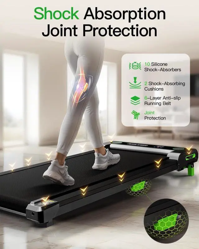 Alt view image 7 of 7 - Walking Pad with Incline, Incline Walking Pad Treadmill for Home, 2.5 HP Under Desk Treadmill Small with Remote Control, Walking Pad Small Treadmill with LED Display