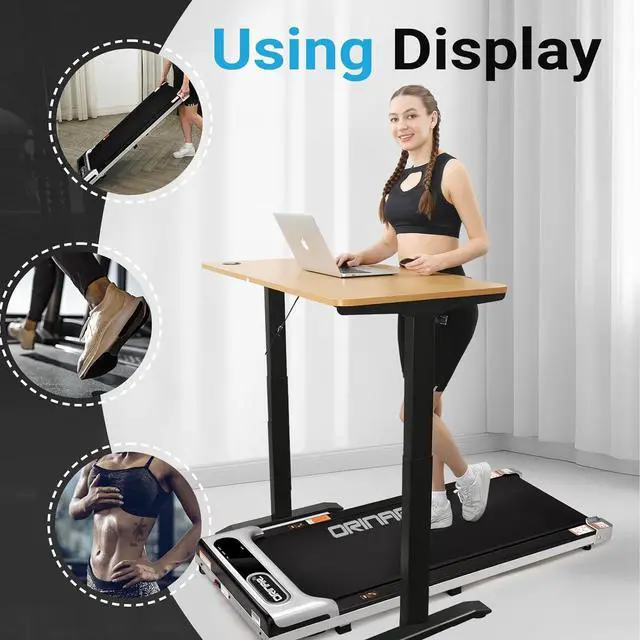 Alt view image 7 of 7 - Walking Pad, Under Desk Treadmill for Home and Office, 2.5 HP Portable Treadmill, 3 in 1 Walking Jogging Running Machine with Remote Control, LED Display