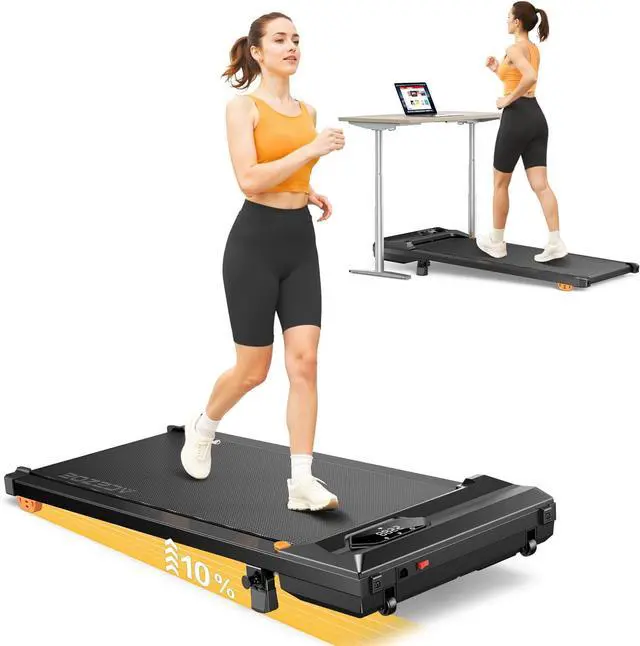 Main image of Walking Pad Treadmill with 10% Incline, Under Desk Treadmill, Compact Portable Treadmills for Home Office, 285lbs Capacity, APP/Remote Control, Exercise Anytime, Low-Noise