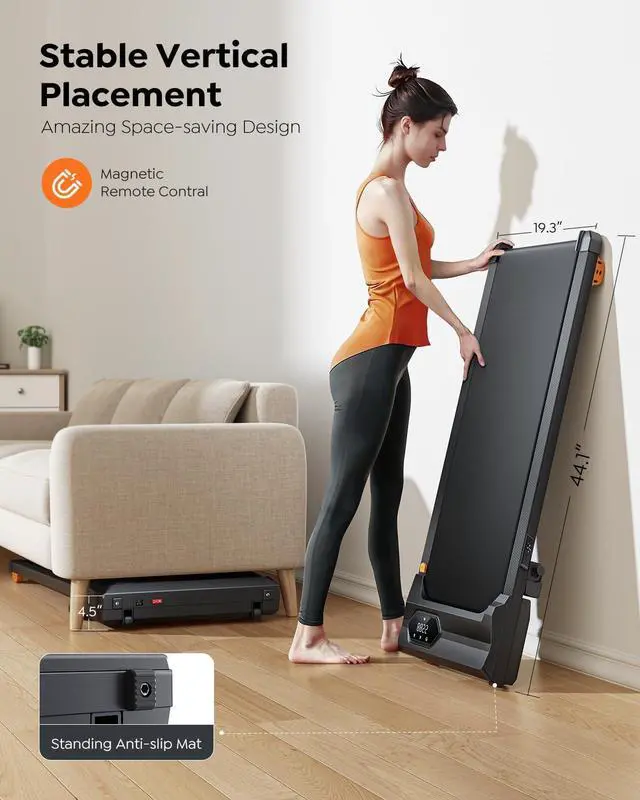 Alt view image 7 of 7 - Walking Pad Treadmill with 10% Incline, Under Desk Treadmill, Compact Portable Treadmills for Home Office, 285lbs Capacity, APP/Remote Control, Exercise Anytime, Low-Noise