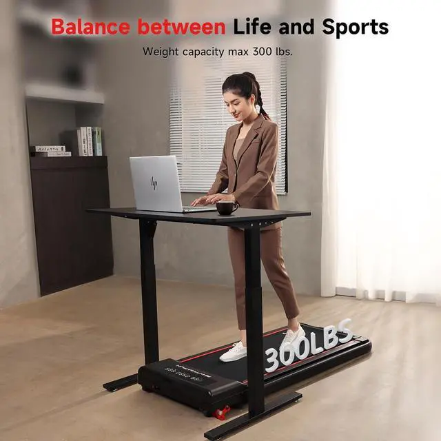 Alt view image 2 of 7 - RHYTHM FUN Treadmill with Incline, Walking Pad Treadmill with Handle Bar, 300lbs Foldable Treadmill Incline with APP, Portable Folding Treadmills for Home/Office with Low Noise