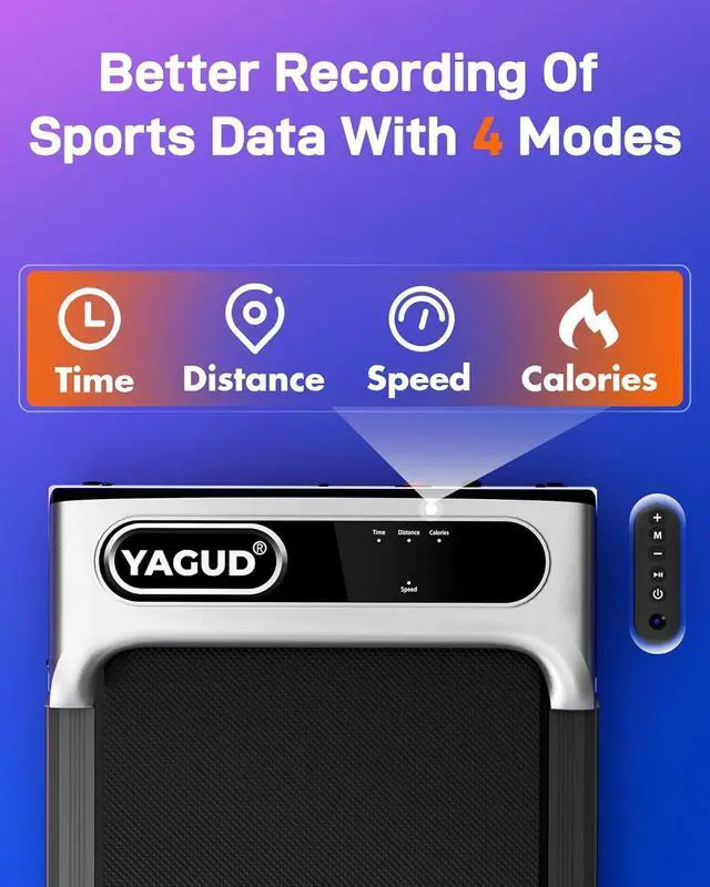 Alt view image 3 of 7 - Walking Pad with Incline, Under Desk Treadmills for Home with Remote Control, Walking Pad Treadmill with Manual Incline, LED Display, 265LBS Weight Capacity