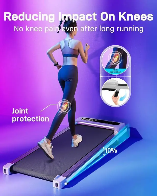 Alt view image 5 of 7 - Walking Pad with Incline, Under Desk Treadmills for Home with Remote Control, Walking Pad Treadmill with Manual Incline, LED Display, 265LBS Weight Capacity