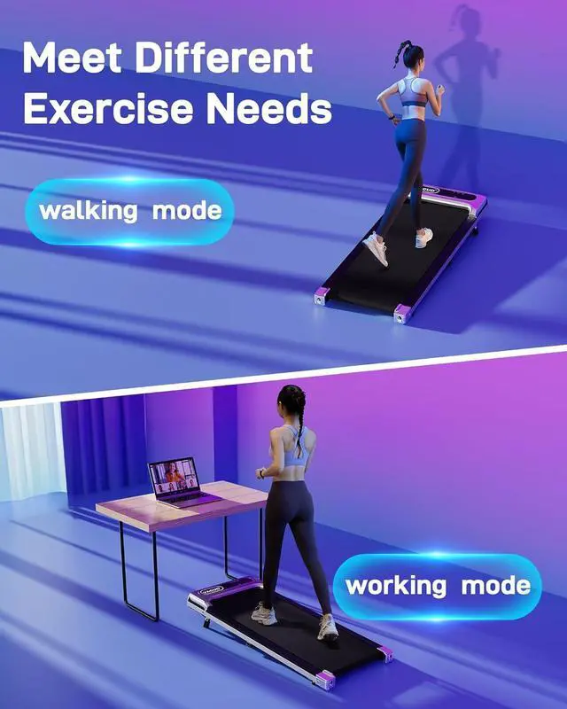 Alt view image 7 of 7 - Walking Pad with Incline, Under Desk Treadmills for Home with Remote Control, Walking Pad Treadmill with Manual Incline, LED Display, 265LBS Weight Capacity