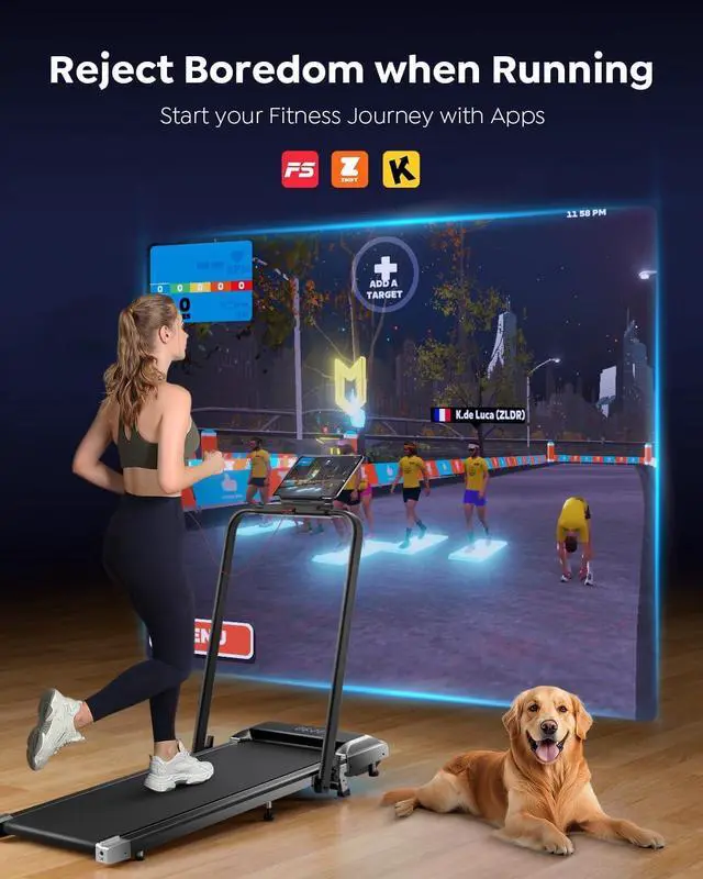 Alt view image 4 of 7 - Walking Pad Treadmill with Incline, 2 in 1 Foldable Treadmills for Home Small Office, 300lbs Portable Compact Under Desk Treadmill with App, Remote Control and LED Display