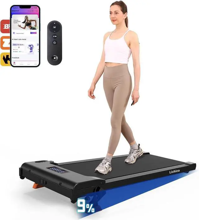 Main image of Lichico Walking Pad Under Desk TreadmillPortable Small Treadmills for Home and OfficeSuper Quiet Brushless Motorized Walking Jogging Running Machine with Remote Control