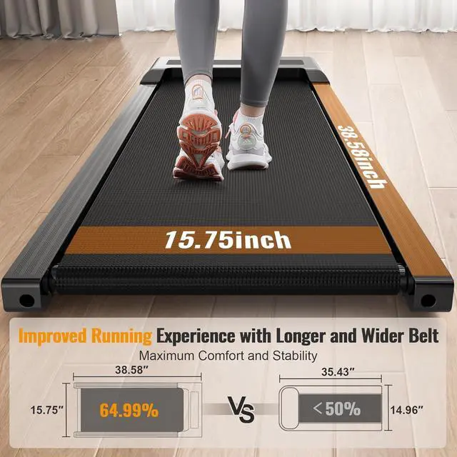 Alt view image 2 of 7 - Walking Pad, 2.5HP Under Desk Treadmill for Home Office, 300 Lbs Capacity Portable Treadmill with Remote Control & LED Display, 2 in 1 Treadmill for Walking Jogging and Running