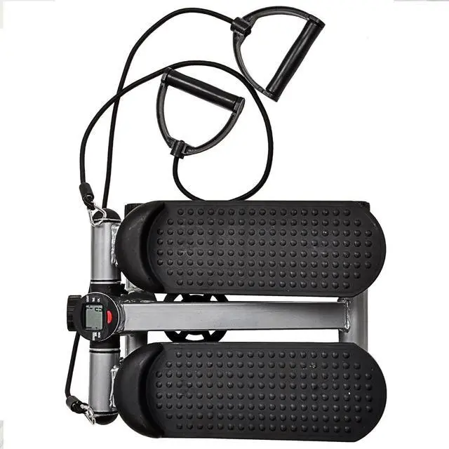 Alt view image 3 of 5 - BalanceFrom Adjustable Stepping Machine and Step Counter, Leg Workout Machine & Mini Stair Stepper with Resistance Bands, for Home Workouts, Black