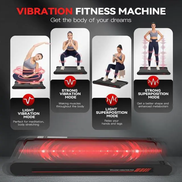 Alt view image 4 of 7 - Sperax Walking Vibration Pad with APP, 3 in 1 Under Desk Treadmill, 2.5HP Low Noise Walking Treadmill Pad with Remote Control,Portable Treadmill for Home Office