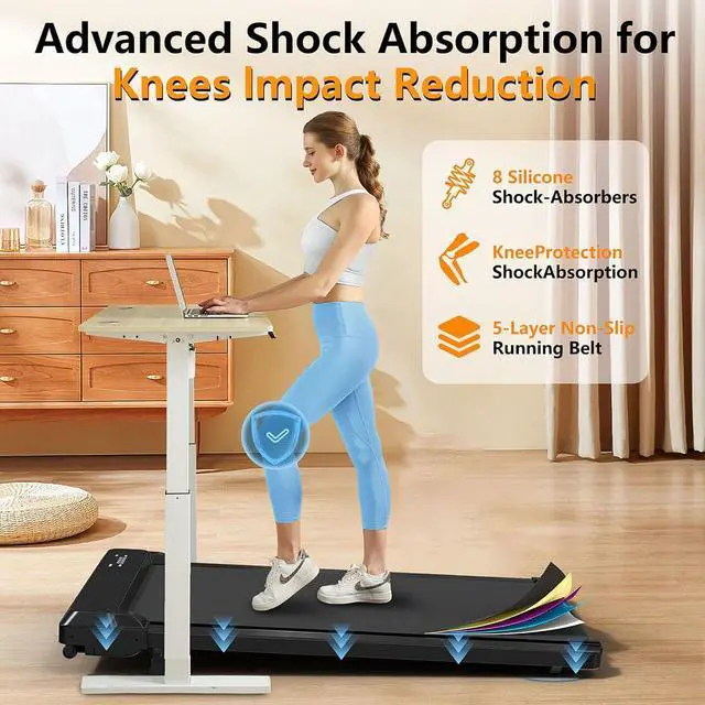 Alt view image 3 of 7 - Walking Pad Treadmill with Incline,Under Desk Treadmill with Incline 2 in 1 for Walking and Jogging,2.5HP Compact Incline Walking Pad for Home Office with Remote Control