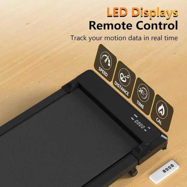 Alt view image 4 of 7 - Walking Pad Treadmill with Incline,Under Desk Treadmill with Incline 2 in 1 for Walking and Jogging,2.5HP Compact Incline Walking Pad for Home Office with Remote Control