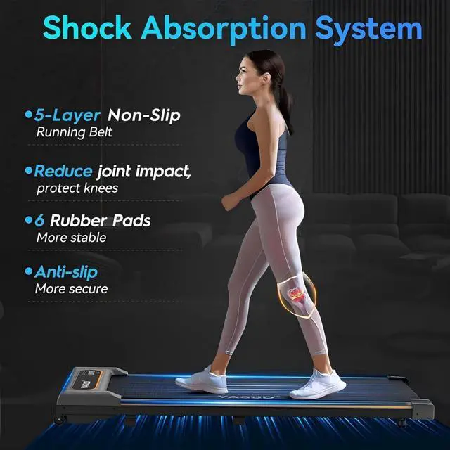 Alt view image 3 of 7 - Walking Pad, Walking Pad Treadmill for Home Office, Portable Under Desk Treadmill with Remote Control and LED Display, Walking Jogging Running Machine