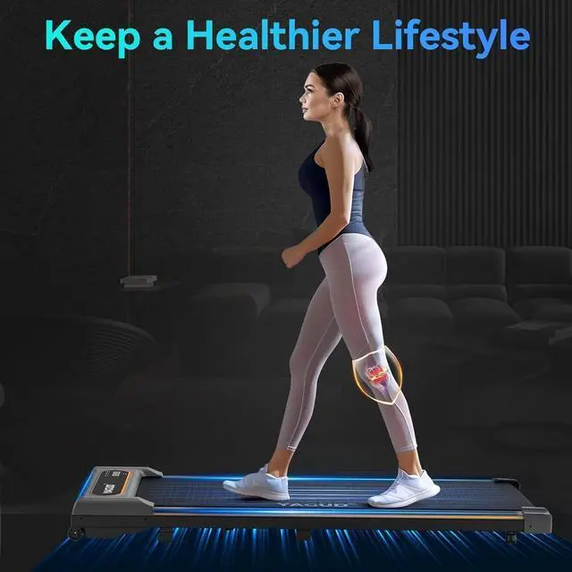 Alt view image 7 of 7 - Walking Pad, Walking Pad Treadmill for Home Office, Portable Under Desk Treadmill with Remote Control and LED Display, Walking Jogging Running Machine
